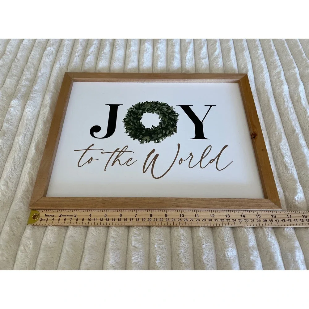 Farmhouse Joy to the World Christmas Sign Wood‎ Framed Wall Art 16